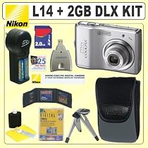 Nikon Coolpix L14 Silver 7.1MP Digital Camera + 2GB Accessory Kit w/2 Year Extended Warranty