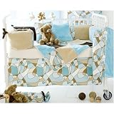 Scribbles Blue Crib Skirt