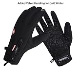 Go Hike All Weather Touchscreen Gloves Mens Winter Gloves Women Glove for Winter Tactical Gloves (Black, Large)