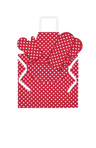 Rushbrookes Flamenco Double oven glove Red