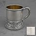 Child's Cup by Middletown Plate Co., Silverplate Victorian Floral & Bead Design, Gilt Interior