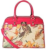 Diophy Womens PU Leather Floral Print Decoration Spring Summer Womens Handbag Purse