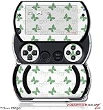 PSPgo Skin and Screen Protector Kit - Pastel Butterflies Green on White fit ....
