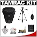 Tamrac 5630 Pro Digital SLR Zoom 10 Camera Holster Bag (Black) + Tripod + Nikon Cleaning Kit for Nikon D3100, D3200, D5000, D5100, D7000, D700, D800, D4 Digital SLR Cameras
