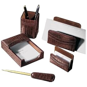 Millennium Leather Chief's Croce Leather 5-Piece Desk Set CC