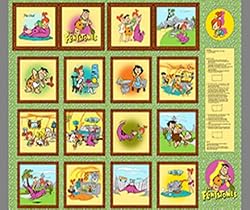 The Flintstones Book Panel Quilt Cotton Fabric