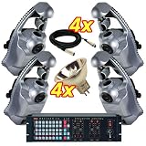 4x Optima EXCALIBUR Intelligent Scanner EX-240 + DMX Controller + 4x ELC Lamps + 4x XLR Cable (L559)