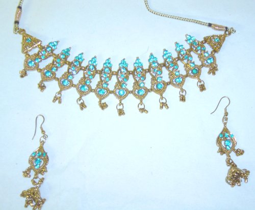 Click here to buy Js26, Semiprecious Stone Necklace and Matching Ear Rings for Women and Teens.