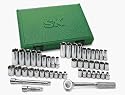 SK 94547 47 Piece 3/8-Inch Drive 6 Point Standard and Deep Socket Set with 20 Piece 1/4-Inch to 7/8-Inch and 24 Piece 6-Millimeter to 19-Millimeter Assortments