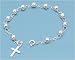 Sterling Silver Bracelet - Rosary 5mm Beads - 4.7g Weight - 14mm Charm Size