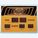 Oklahoma State Cowboys NCAA Scoreboard Clock & Thermometer (14x19)