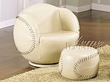 Baseball Shape Swivel Chair with Ottoman Acs005528