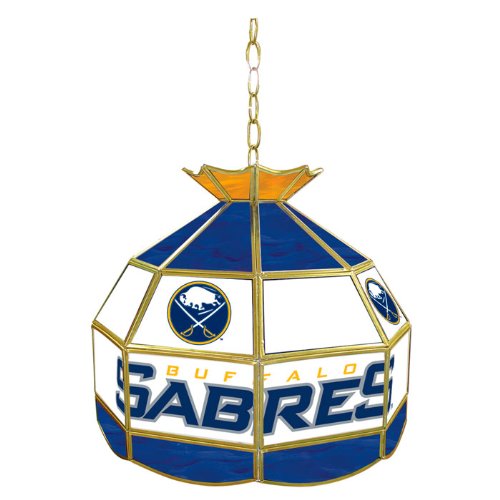 Trademark NHL Buffalo Sabers stained glass Tiffany lamp - 16-inch diameter