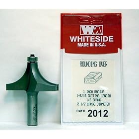 PART #2012 CARBIDE-TIP 2 FLUTE ROUND-OVER - CORNER ROUND BIT W  BB GUIDE 1 RADIUS X 2-1 2... by Whiteside