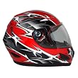 Motorcycle Full Face Helmet DOT - Spikes Red (X-Large)