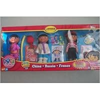 Dora the Explorer Set of 3 World Adventure Collectible Dolls - China, Russia and France - Special Edition