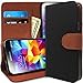Galaxy S5 Case, Caseology [Leather Wallet Series] Inner Credit Card Pocket [Black / Brown] [Horizontal Stand] for Samsung Galaxy S5 - Black / Brown