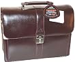 Mancin Burgundy Leather Triple Compartment Laptop 15,4"