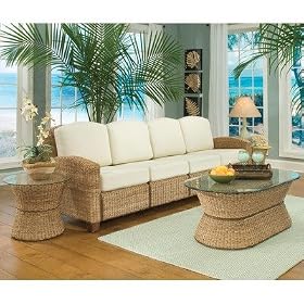 Cabana Banana 4 Section Sofa Living Room Set in Honey by Home Styles