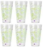 Zak Designs Sari 24-Ounce Hiball Glasses, Set of 6