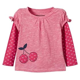 Infant Girls' Cherokee® Long-sleeve Cherry 2fer Tee - Baby Pink