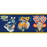 Imperial Disney Home DF059201B Mickey Monster Truck Border, Navy Blue, 10.25-Inch Wide