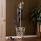 SEI Bird and Branch Antique White Hall Tree