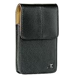 Vertical Black Leather Horizontal Pouch Case with Swivel Belt Clip and Magn ....