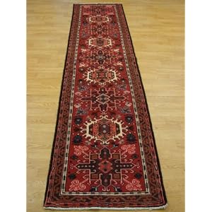 2x10 Red Persian Hand Knotted Wool Gharajeh Runner Rug by Heritage Unlimited