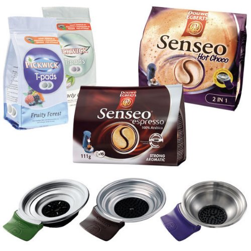 Senseo Padhalter + Pads-Set New Generation für Hot Choco, Espresso, Teepads
