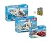 Playmobil 5128 Hafenpolizei und 5127 Auto Fähre und 5133 Roadster mit Jetski und Minibuch