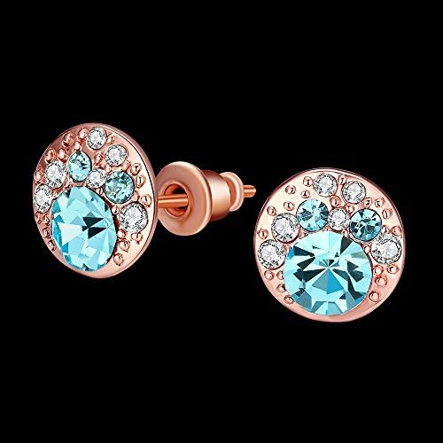 Gogomg Nickle Free Antiallergic Real Gold Plated Earrings Rose Gold Plated