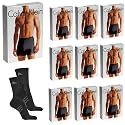 BONUS PACK: 10 Paare Herren Calvin Klein Schwarze Boxer Slips PLUS 5 Paare Herren ADIDAS Socken