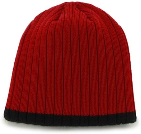 Chicago Bulls Red "Wide Whale" Skull Cap - NBA Cuffless Beanie Knit Hat