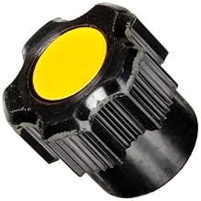 DimcoGray Black Phenolic Fluted Torque Knob Female, Brass Insert: 3/8-16" Thread x 1/2" Depth, 1" Diameter x.9 Height x .750 Hub Dia x .438 Hub Length (Pack of 10)