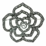 Sterling Silver Designer Genuine Marcasite Filigree Rose Pin