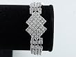 Bridal Clear Crystal Rhinestone Diamond Square Shaped Cocktail Delicate Bracelet