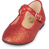 THE CHILDREN'S PLACE(ザ・チルドレンズプレイス) スパークル T-ストラップ バレエ フラット レッド シューズ 17.5cm【並行輸入】
