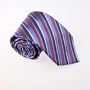 Purple Stripes Woven Silk Neckie Gift Box Set blue violet Christmas Day Present T8198