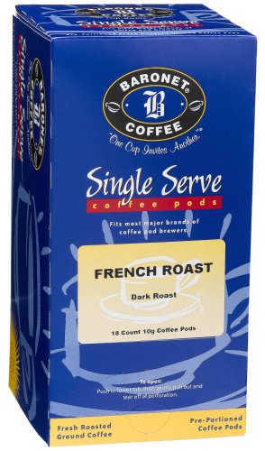 Baronet Coffee French Roast Coffee Pods, 18-Count Boxes (Pack of 4) by Coffee Pods