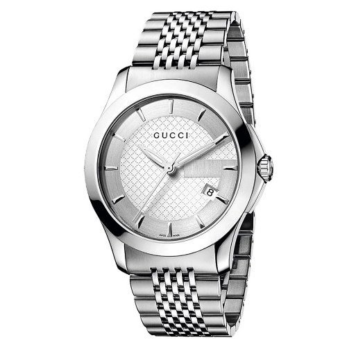 GUCCI Men's YA126401 G-Timeless Stainless Steel Silver Dial Watch