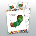 Die kleine Raupe Nimmersatt Kinder-Bettw�sche (Babybettw�sche), Wendebettw�sche, 1 x Kissenbezug 40 x 60 cm und 1 x Bettbezug 100 x 135 cm, 100 % Baumwolle mit Rei�verschluss
