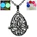 Noctilucence Teardrop Locket Cage Box Black Necklace Fragrance Aromatherapy Essential Oil Diffuser
