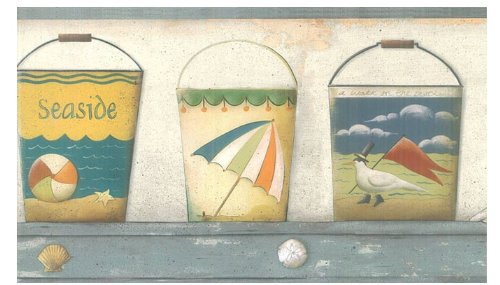 beach wallpaper border. Beach Pails Wallpaper Border
