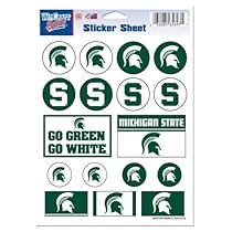 NCAA Michigan State University Vinyl Sticker Sheet, 5