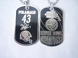 RARE TROY POLAMALU PITTSBURGH STEELERS SUPER BOWL XL (40) CHAMPION BLATINUM DOGTAG NECKLACE AUTOGRAPHED