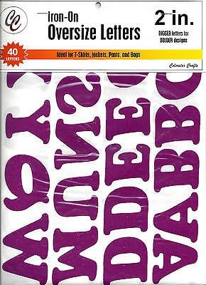 LETTERS - Iron On 2 " Iron-On Oversize Letters Letters, Purple(40 Pieces)