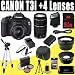 Canon EOS Rebel T3i 18 MP CMOS Digital SLR Camera with EF-S 18-55mm f/3.5-5.6 IS II Zoom Lens & Canon EF 75-300mm f/4-5.6 III Telephoto Zoom Lens + Wide Angle/Telephoto 16GB Deluxe Accessory Kit