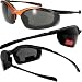 EXCITES REMOVABLE FOAM PADDED SUNGLASSES, MOTORCYCLE ATV SPORTS EYEWEAR BLACK FRAME Image