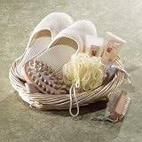 SPA BATH SET/SLIPPERS/BASKET